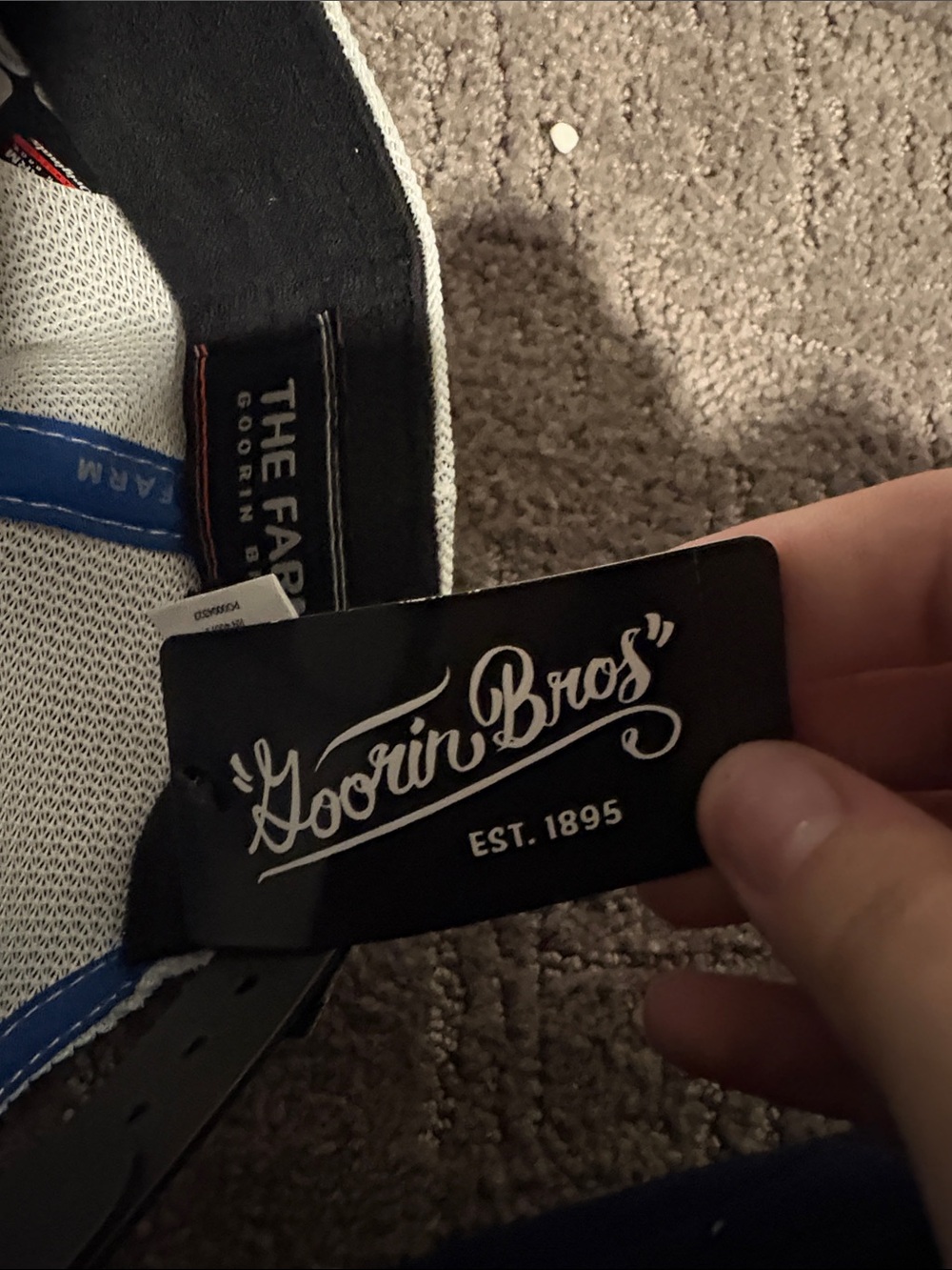 Goorin Bros Black Patch Hat with White Script Logo - Picture 3 of 4
